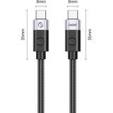 Orico Kabel za punjenje CC240 USB - C / USB - C PD 240W USB4 40Gb / s 8K - Crna / 1.5m Slike