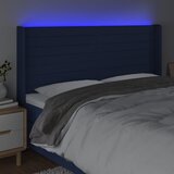  LED uzglavlje plavo 203 x 16 x 118/128 cm od tkanine | shoptok.hr