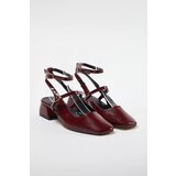 Trendyol Burgundy Mary Jane Ankle Strap Square Toe Women's Heeled Shoes | Shoptok.si