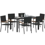  Vrtni set za objed 7 kom. Crna poliratan | shoptok.hr