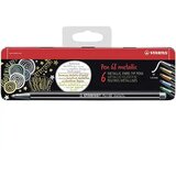 Stabilo Stabilo: Pen 68 6-delni komplet flomastrov v kovinskih barvah v kovinski škatli | Shoptok.si
