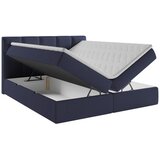MID.YOU POSTELJA Z VZMETNICO 180 cm x 200 cm , leseni material, les, tekstil temno modra | Shoptok.si