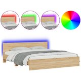 Furnova Posteljni okvir z vzglavjem in LED sonoma hrast 180x200 cm, (21934121) | Shoptok.si