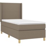 box spring s madracem LED smeđesivi 90x200 cm tkanina | shoptok.hr