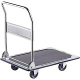 eurokraft basic profesionalni ploski voziček, nosilnost 300 kg, pocinkan / kromiran, pu-kolesa | Shoptok.si