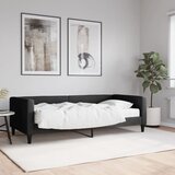 vidaXL Dnevna postelja z vzmetnico črna 90x200 cm blago Cene