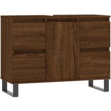 Maison Chic Kopalniška omarica - Kopalniški kabinet rjavi hrast 80x33x60 cm inženirski les, (21794996) | Shoptok.si