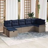  Vrtna sedežna garnitura z blazino 7 pcs Siva in mornarsko modra, (5000085088) | Shoptok.si