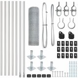vidaXL Ogrodje s stebri srebrna 0.6 x 10 m Jeklo s PVC premazom, (5000094959) | Shoptok.si