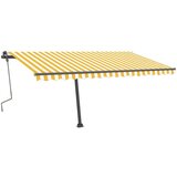  Tenda na ručno uvlačenje s LED svjetlima 400x300 cm žuto-bijela | shoptok.hr