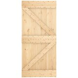  Klizna vrata Prirodna i crna 95 x 210 cm Čvrsta borovina | shoptok.hr