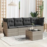 Maison Chic Seti vrtnega pohištva - Vrtna garnitura - Vrtni pohištvo set 5-delna z blazinami siv poli ratan, (21817529) | Shoptok.si