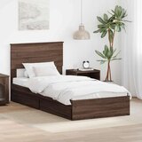  Krevet s od storage Smeđi hrast 75 x 190 cm Konstruirano drvo | shoptok.hr
