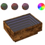 Furnova Klubska mizica LED dimljeni hrast 70x50x30 cm inženirski les, (21915610) | Shoptok.si
