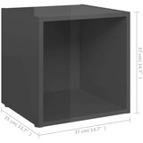 vidaXL TV omarice 4 kosi visok sijaj sive 37x35x37 cm iverna plošča | Shoptok.si