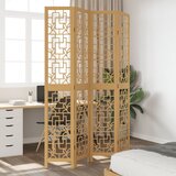 The Living Store Paravan 4-delni rjav trden les pavlovnije - Pregrada Za Prostor, (21494193) Cene