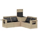  Set sofe 5 kom. Bež i krem bijela Poli Rattan i čelik | shoptok.hr