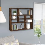 Maison Chic Stenska polica - Viseča Polica dimljeni hrast 90x16x78 cm konstruiran les, (21793996) | Shoptok.si