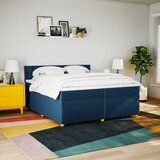  Krevet s oprugama i madracem plavi 200 x 200 cm od tkanine | shoptok.hr