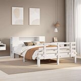  Knjižna postelja brez vzmetnice bela 120x200 cm trdna borovina | Shoptok.si