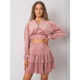 Fashion Hunters Dirty pink two-piece velor set | Shoptok.si