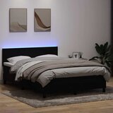 Box Spring krevet s madracem i LED crni 160x210 cm baršunasti | shoptok.hr