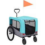  2-u-1 prikolica za bicikl i kolica za kućne ljubimce plavo-siva | shoptok.hr