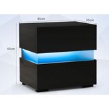 Namještaj LED noćna ormarić s 2 ladice, daljinskim upravljačem, crna. | shoptok.hr