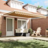 vidaXL Ročna Retraktivna Tenda Črtasta 400x300 cm | Shoptok.si