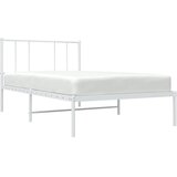  Metalni okvir za krevet s uzglavljem bijeli 100x200 cm | shoptok.hr