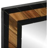 Zidno ogledalo Crna i smeđa 70 x 2 x 70 cm Čvrsto drvo akacije | shoptok.hr