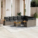 vidaXL 10-dijelni set vrtnih sofa od poliratana s jastucima sivi | shoptok.hr
