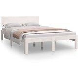  Posteljni okvir bel iz trdnega lesa 120x190 cm 4FT, (20645595) | Shoptok.si