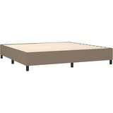 vidaXL Krevet box spring s madracem LED smeđesivi 200x200 cm tkanina | shoptok.hr