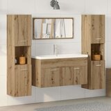  4-dijelni set kupaonskog namještaja käsityöläinen tammi Smeđa 90 x 38.5 x 46 cm Cijene