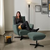 Dieter Knoll FOTELJ, sivomodra tekstil | Shoptok.si