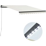  Tenda na ručno uvlačenje s LED svjetlima 300 x 250 cm krem Cijene