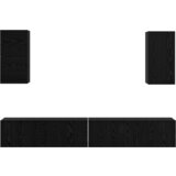 vidaXL TV Kabinet za Zid s policom s pohranom s vratima 6 pcs Crni hrast Konstruirano drvo | shoptok.hr