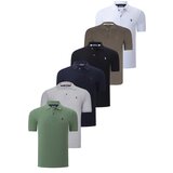 Dewberry SIX SET T8561 MENS T-SHIRT-BLACK-WHITE-NAVY BLUE-GREEN-LIGHT KHAKI-GREY Cijene