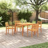 vidaXL Set 3 Rjava Trden akacijev les Miza za 4 osebe Trda | Shoptok.si