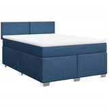  Krevet s oprugama i madracem plavi 160x200 cm od tkanine | shoptok.hr