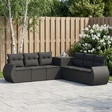  Set sofe 7 kom. Crna 243 x 243 x 85 cm Poli Rattan i čelik | Shoptok.si