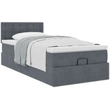 vidaXL Otomanski posteljni okvir z vzmetnico siv 80x200 cm žamet | Shoptok.si