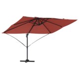 vidaXL Senzorčna Senca Terrakota Poliester, Jeklo Velik | Shoptok.si