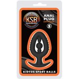 Kiotos - silikonski analni čep s rastezačem S (crni) | shoptok.hr