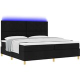  LED Box Spring Krevet s madracem Crna 200 x 200 cm tkanina - Crna 200 x 200 cm Dizajn dijamantskih blokova | shoptok.hr