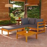 Maison Chic Seti vrtnega pohištva - Vrtna garnitura - Vrtni pohištvo set 3-delna s temno sivimi blazinami, (21818174) | Shoptok.si