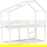 vidaXL Pograd s streho bel 90x190 cm trdna borovina, (21243124) | Shoptok.si