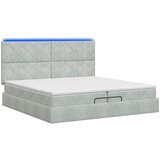  Krevet od pjene s madracem i LED-om Svjetlosiva 200 x 200 cm | shoptok.hr