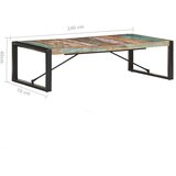  Stolić za kavu 140 x 70 x 40 cm od masivnog obnovljenog drva - Crna 140 x 70 x 40 cm 1 masivno obnovljeno drvo | shoptok.hr